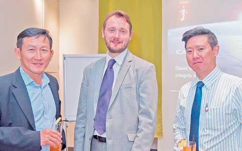 (From L to R) Lewis Ah Ching – Chief Finance Officer Medine Ltd, David Stevens, Integrity & Law Manager ICAEW, David Koon – Manager Advisory KPMG.