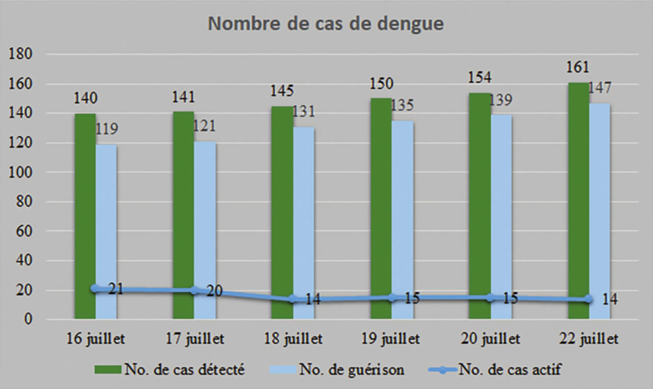 Le nombre de cas de dengue à Maurice est en baisse, selon les autorités sanitaires locales.