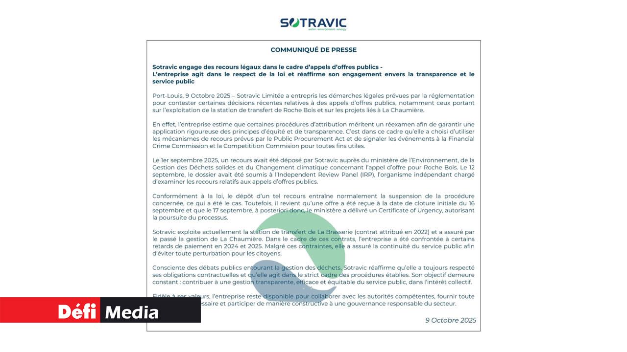 Sotravic Statement