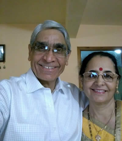 Brigadier Doctor Arvind Chaudhry with wife Renu.