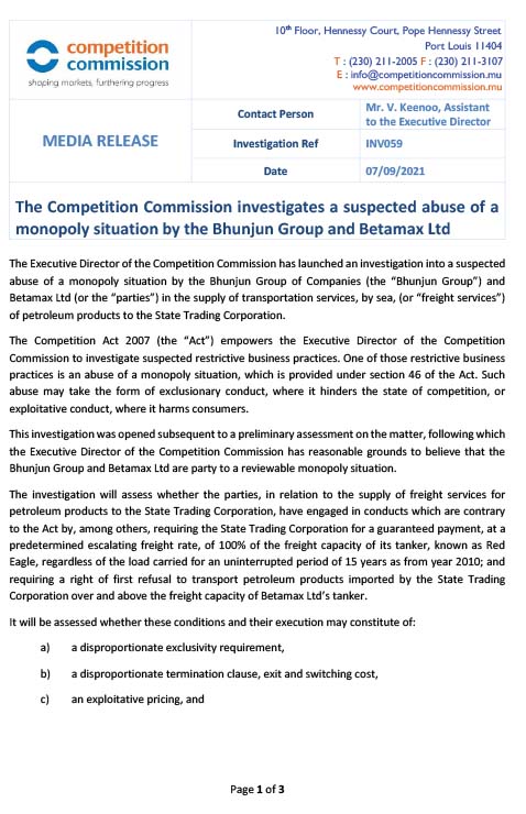 Affaire Betamax : enquête initiée par la Commission Compétition 