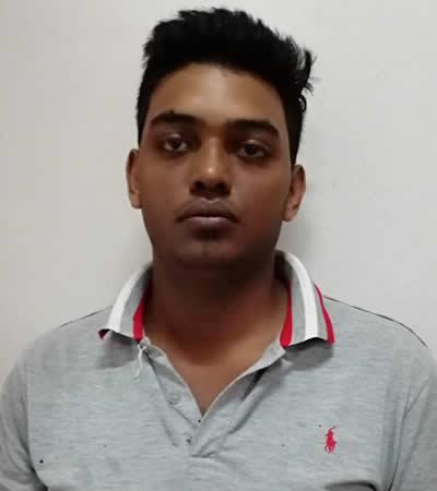 Pravesh.B, âgé de 24 ans, habitant la région de 8ème Mille, Triolet, arrêté pour vol à l’arraché.