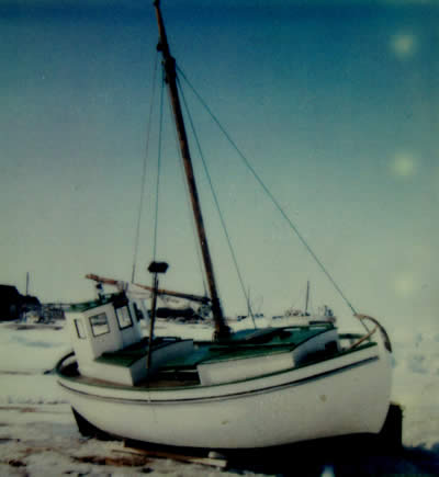 Our first boat Nuliagssartoq on the ice 1979.
