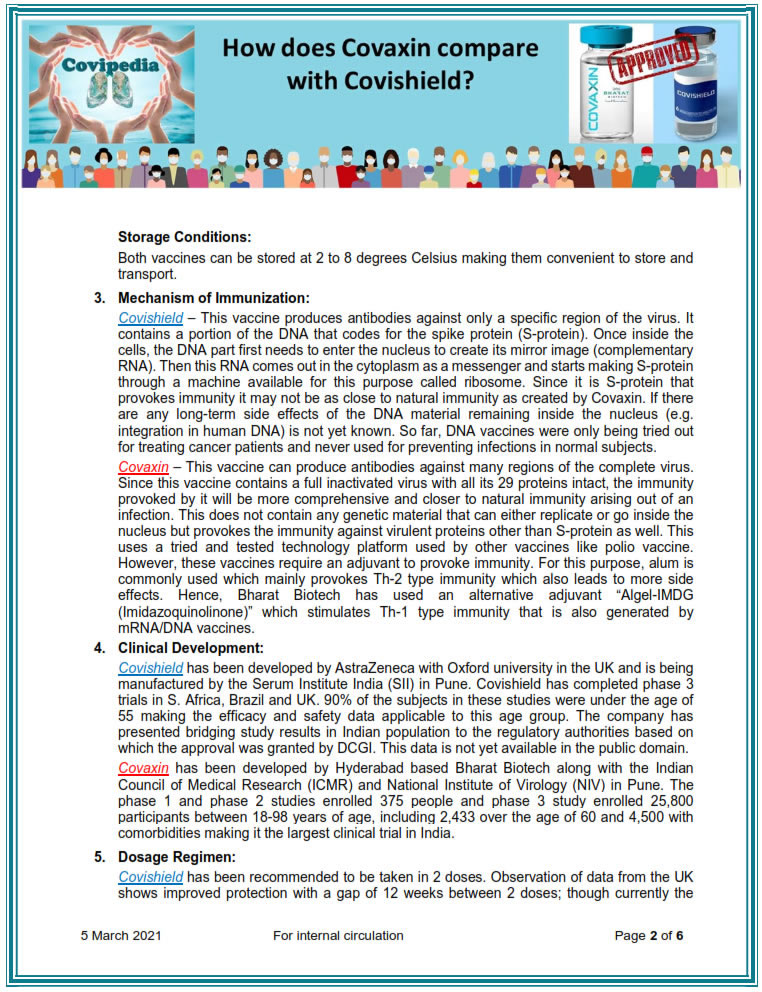 une comparaison entre Covaxin et Covishield par des experts indiens