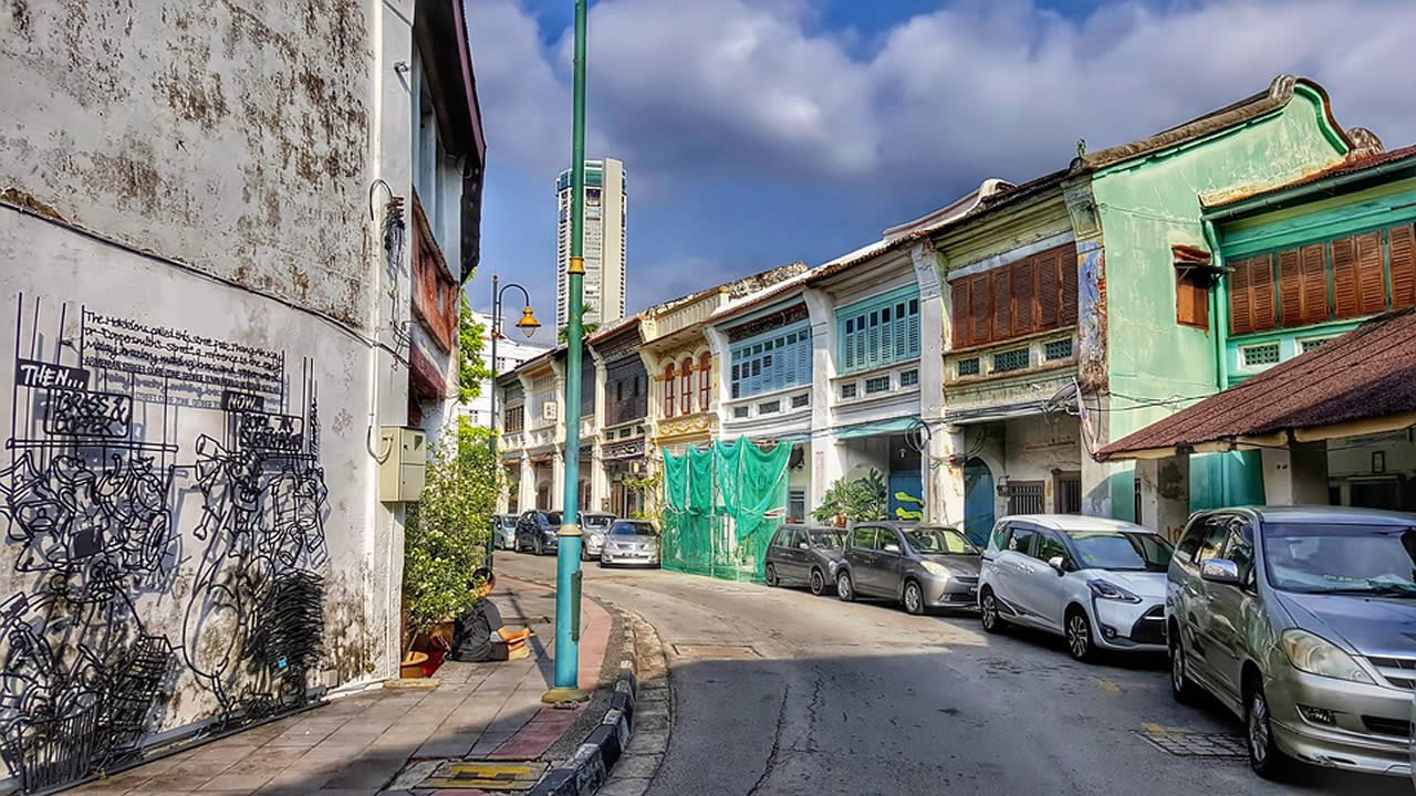 Une des nombreuses rues pittoresques de Penang.