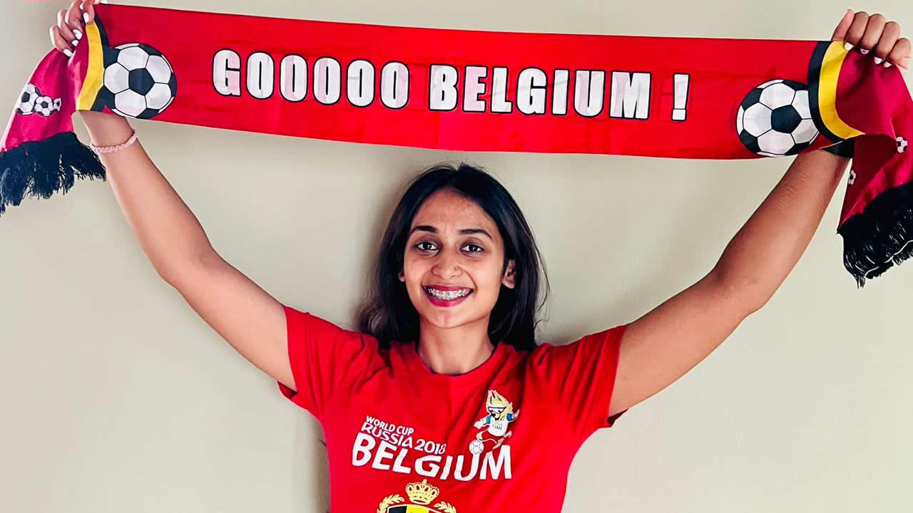Ashna Putteeraj-Babajee supporte la Belgique.