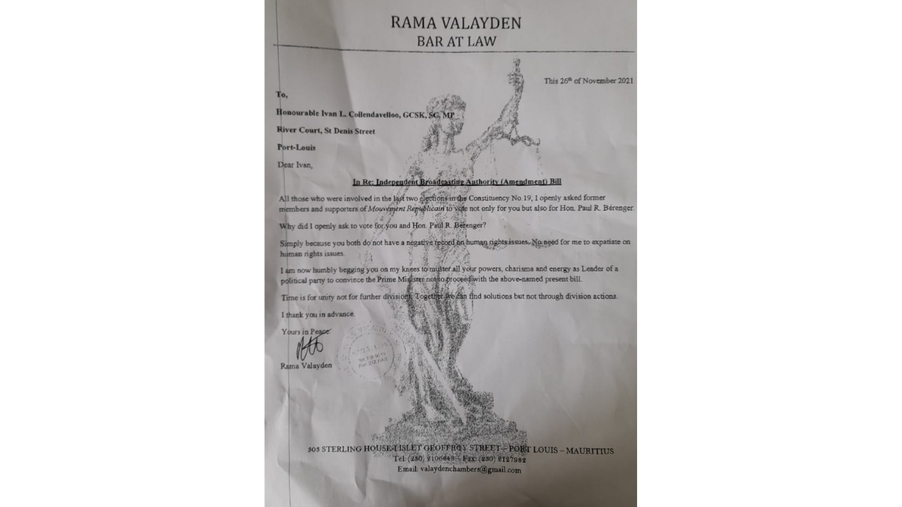 lettre rama valayden