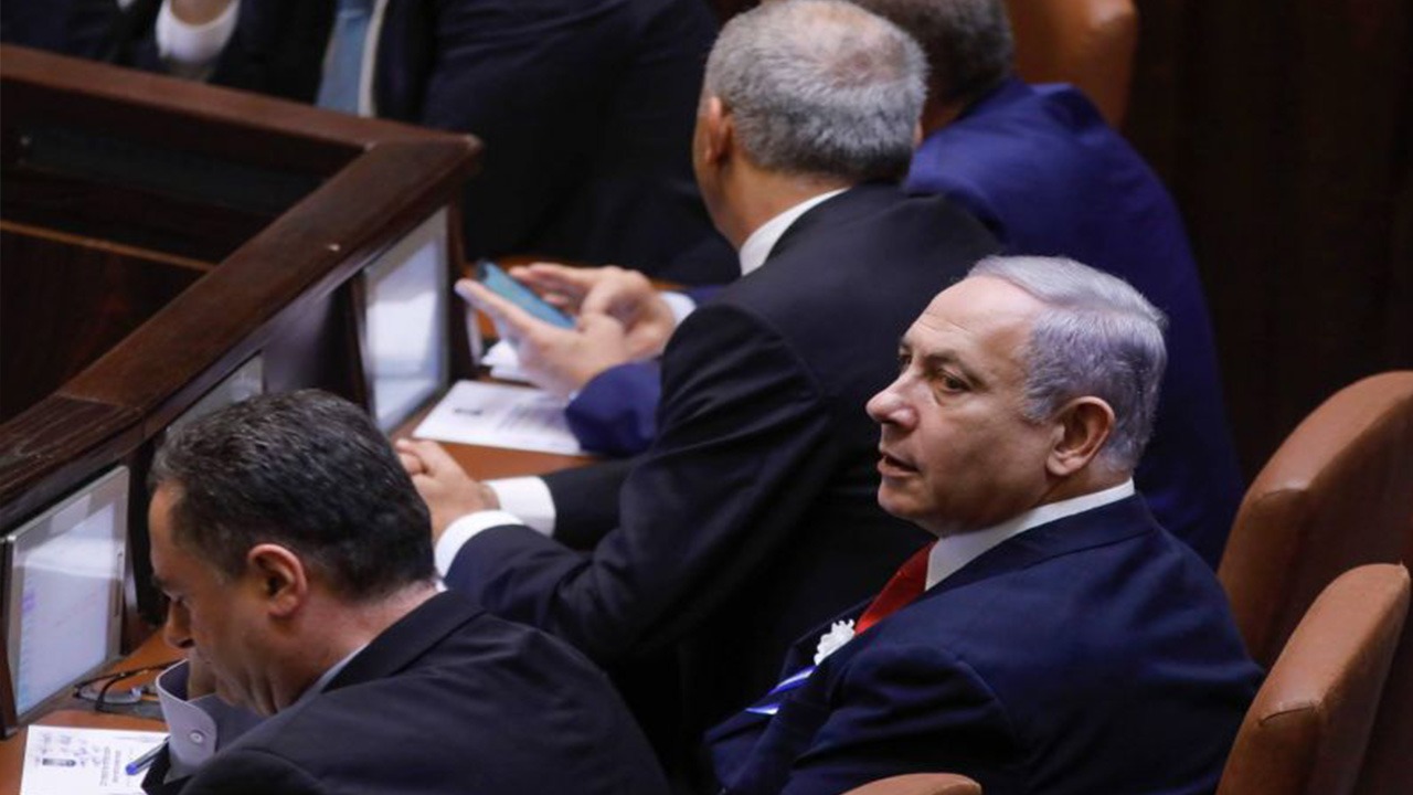 Le Premier ministre israélien, Benjamin Netanyahu, lors de la réunion de la Knesset, hier, à Jérusalem