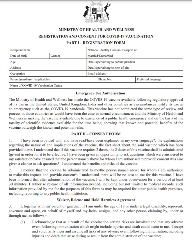 Vaccination Le Consent Form Redige Dans Le Respect Des Directives De L Oms Et Des Recommandations Du Slo Explique Jagutpal Defimedia [ 831 x 660 Pixel ]