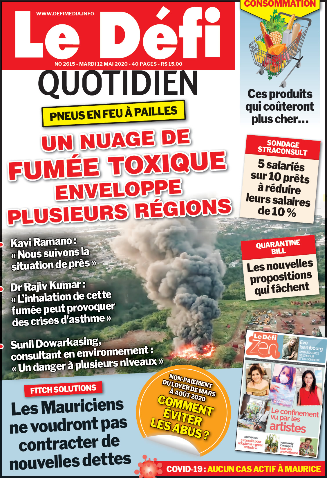 Voici la Une du Defi Quotidien de ce mardi 12 mai 2020