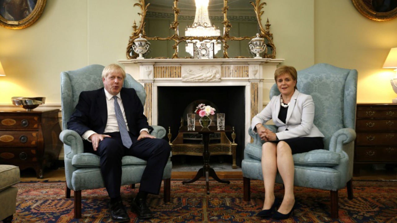 Le Premier ministre britannique, Boris Johnson, et son homologue écossaise Nicola Sturgeon le 29 juillet 2019 à Edimbourg