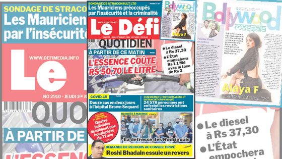 Voici la Une du Défi Quotidien de ce jeudi 01 juillet 2021