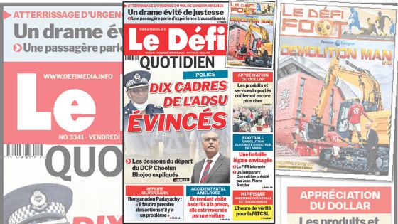 Voici la une du Défi Quotidien de ce Vendredi 03 Mars 2023