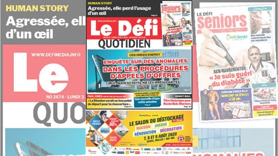 Voici la Une du Defi Quotidien de ce lundi 03 août 2020