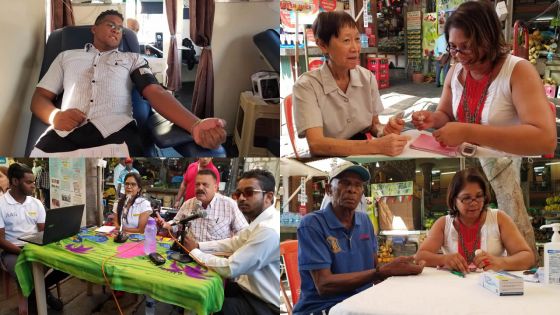 Don de sang et tests de dépistage gratuits pour le diabète au marché de Port-Louis