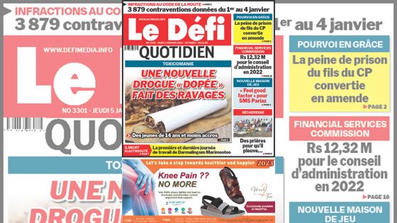 Voici la une du Défi Quotidien de ce jeudi 05 Janvier 2023