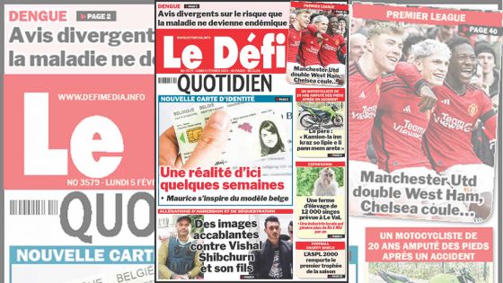 Voici la une du Défi Quotidien de ce Lundi 05 Février 2024