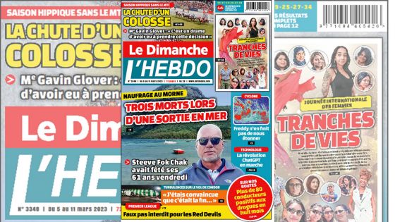 Voici la Une de Le Dimanche/L'Hebdo de ce dimanche 05 Mars 2023