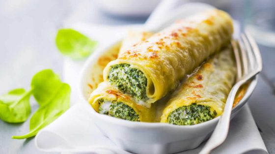 Recettes : Cannelloni aux épinards et à la ricotta