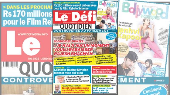 Voici la Une du Défi Quotidien de ce jeudi 05 Août 2021