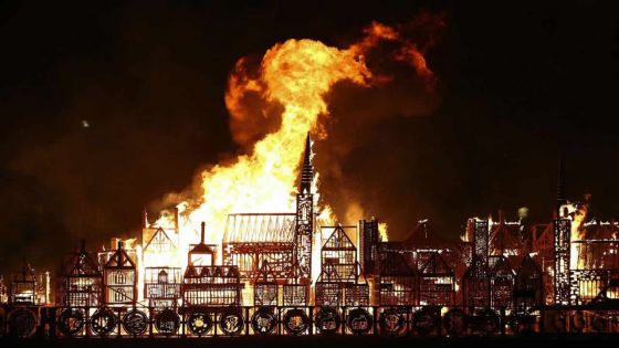 Une maquette géante du Londres de 1666 brûlée en souvenir du Grand incendie