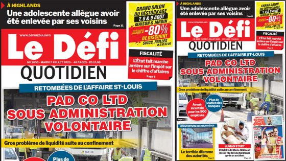 Voici la Une du Defi Quotidien de ce mardi 7 juillet 2020