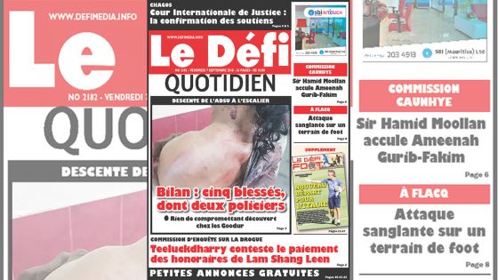 Voici la Une du Defi Quotidien de ce vendredi 07 Septembre 2018