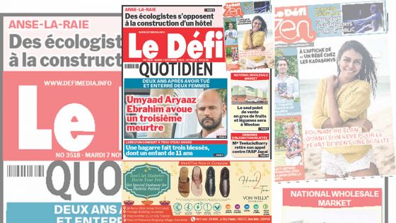 Voici la une du Défi Quotidien de ce Mardi 07 Novembre 2023