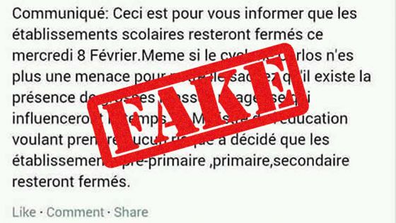 Reprise des classes : faux «communiqué» sur Facebook