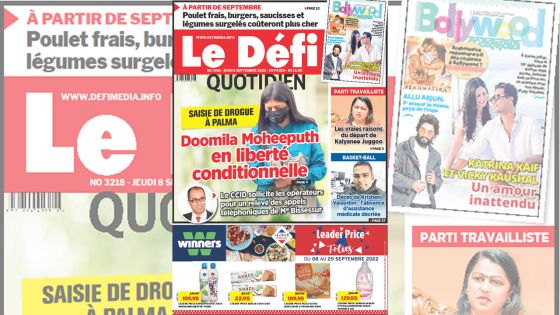 Voici la une du Défi Quotidien de ce jeudi 08 Septembre 2022