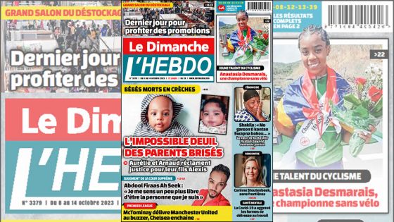 Voici la Une de Le Dimanche/L'Hebdo de ce Dimanche 08 Octobre 2023