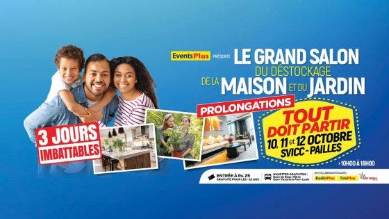 Au SVICC du 10 au 12 octobre - Le Grand Salon du Déstockage de la Maison et du Jardin : tout doit partir - meubles et déco en promotion