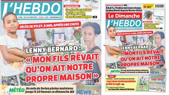 Voici la Une de Le Dimanche/L'Hebdo de ce dimanche 09 janvier 2022