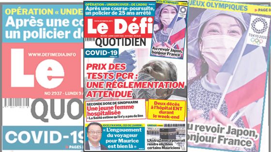 Voici la Une du Défi Quotidien de ce lundi 09 Août 2021