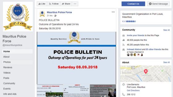 Plus de secret sur les opérations quotidiennes de la police postées sur Facebook