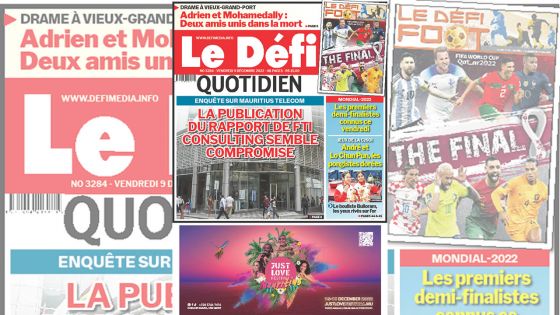 Voici la une du Défi Quotidien de ce vendredi 09 Décembre 2022