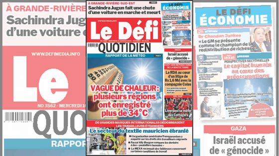 Voici la une du Défi Quotidien de ce Mercredi 10 Janvier 2024