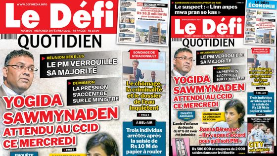 Voici la Une du Défi Quotidien de ce mercredi 10 février 2021