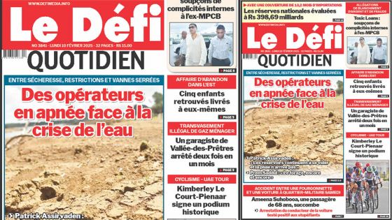 Voici la une du Défi Quotidien de ce Lundi 10 Février 2025