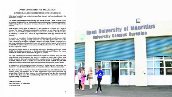 Covid-19 : Open University of Mauritius : Les étudiants au bâtiment ex-MBC samedi appelés à se faire tester