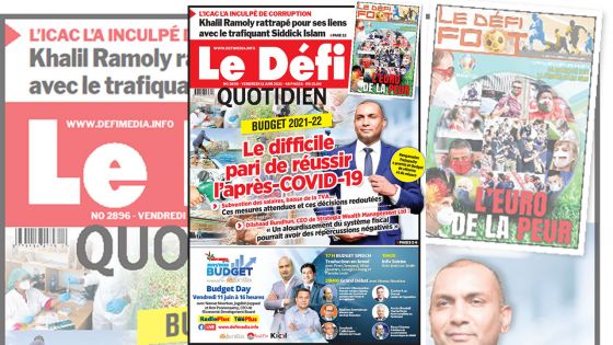 Voici la Une du Défi Quotidien de ce vendredi 11 juin 2021