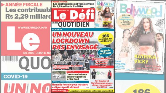 Voici la Une du Défi Quotidien de ce jeudi 11 Novembre 2021