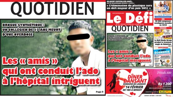 Voici la Une du Défi Quotidien de ce mercredi 12 février 2020