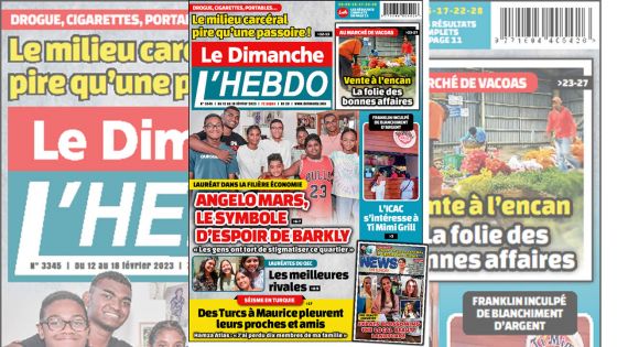 Voici la Une de Le Dimanche/L'Hebdo de ce dimanche 12 Février 2023