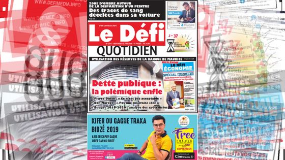 Voici la Une du Défi Quotidien de ce Mercredi 12 Juin 2019