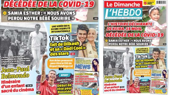 Voici la Une de Le Dimanche/L'Hebdo de ce dimanche 12 Septembre 2021