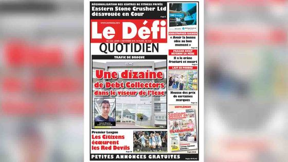 Voici la Une du Défi Quotidien de ce lundi 12 novembre 2018