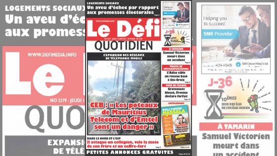 Voici la Une du Défi Quotidien de ce Jeudi 13 Juin 2019