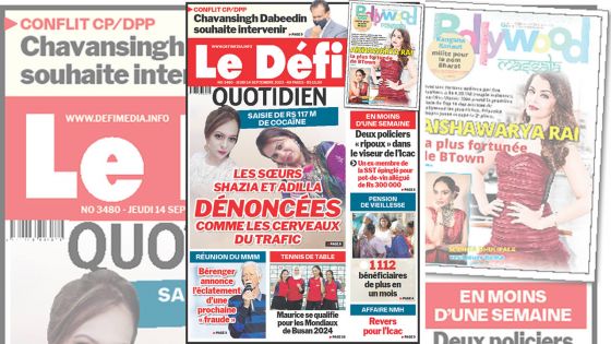 Voici la une du Défi Quotidien de ce Jeudi 13 Septembre 2023