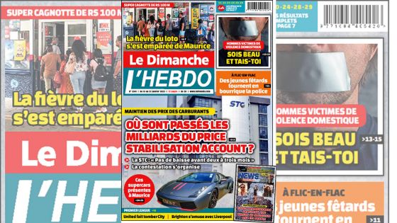 Voici la Une de Le Dimanche/L'Hebdo de ce dimanche 15 Janvier 2023